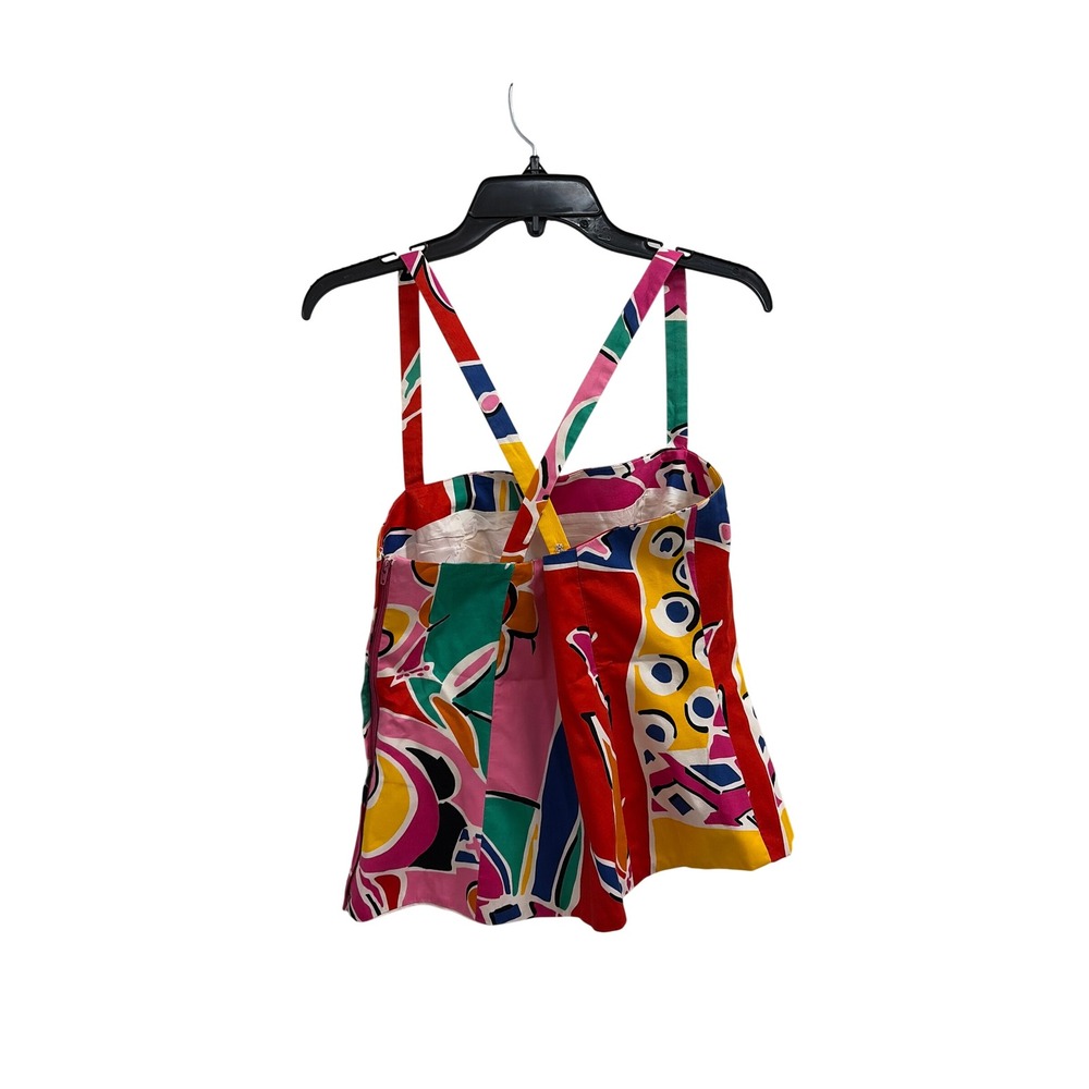 Tank Top Abstract Pop Art Vintage Carlisle Womens Multi Color Adjustable Straps - Picture 3 of 5